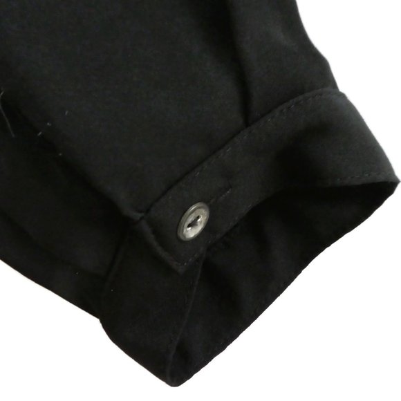 Dolan Left Coast Top Black Split V Neck Long Sleeve Button Tab Pleat XS - Picture 4 of 7
